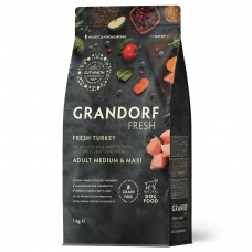 GRANDORF FRESH DOG Turkey MED&MAXI сухой корм для собак средних и крупных пород, индейка, батат