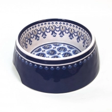 TARHONG Миска для животных "Moroccan", синяя с рисунком, 18х18х7,1см (590мл)