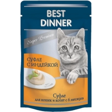 Best Dinner Super Premium пауч для кошек суфле с Индейкой