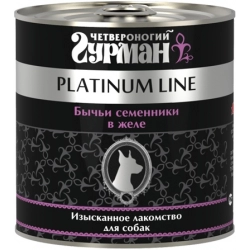 Четвероногий Гурман Platinum консервы для собак Бычьи семенники в желе